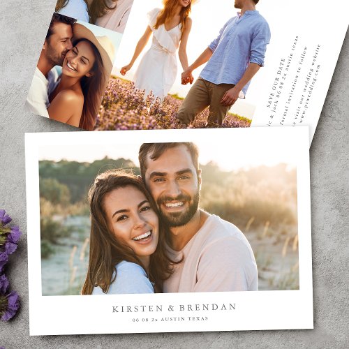 simple photo collage wedding save the date
