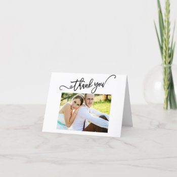 Simple Photo Collage Wedding Thank You by NoteworthyPrintables at Zazzle