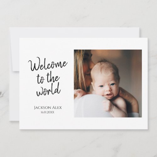 Simple Photo Collage Welcome to the world Birth Announcement