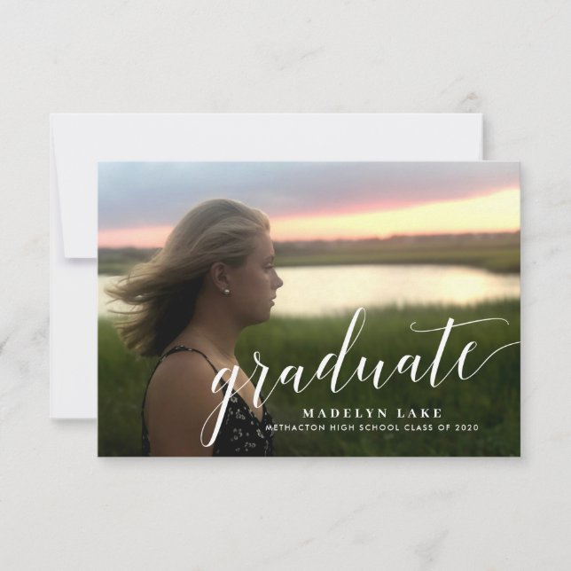 Simple Photo College Graduation Announcements (Front)