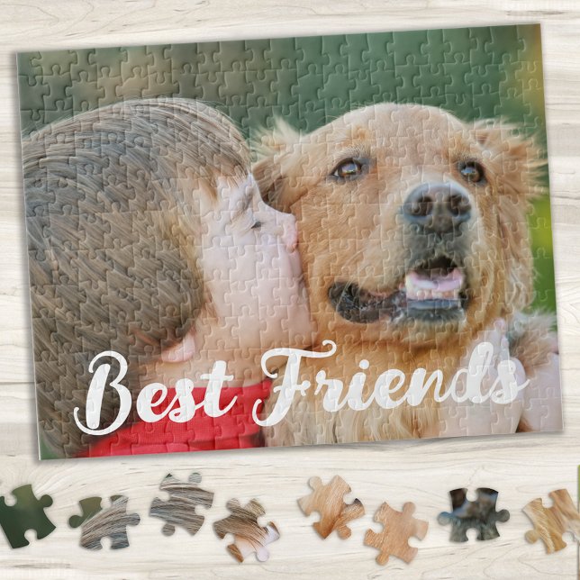 Simple Photo Custom Pet Dog Kids Best Friends Jigsaw Puzzle (Creator Uploaded)