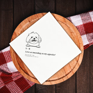 Simple Photo Cute Fun Dog Pet Wedding Napkins