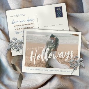 Simple Photo Destination Wedding Save the Date Announcement Postcard