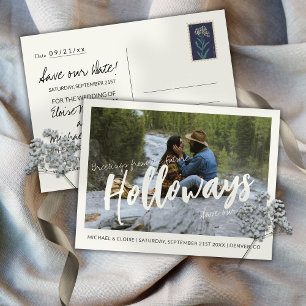 Simple Photo Destination Wedding Save the Date Announcement Postcard
