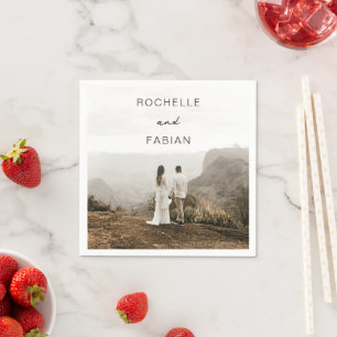 Simple Photo Elegant Wedding Napkins