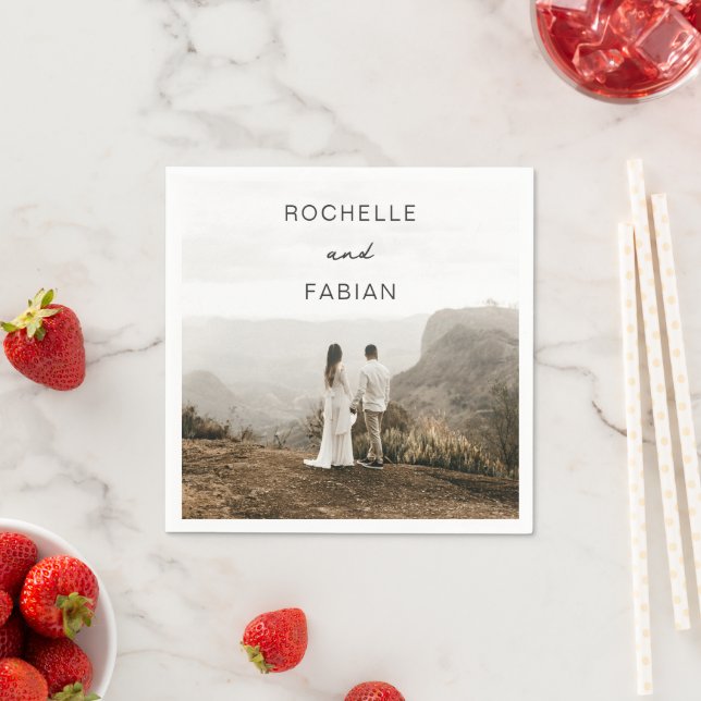 Simple Photo Elegant Wedding Napkins (Insitu)