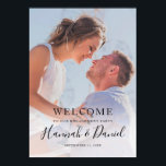 Simple Photo Engagement Party Welcome Poster<br><div class="desc">This simply chic engagement party welcome poster features your favorite photo and black text, including your first names in a lively whimsical script. You can change the font and the wording to suit your style. Depending on the color of your photo, you might prefer white text-in that case, please check...</div>