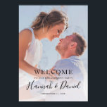 Simple Photo Engagement Party Welcome Poster<br><div class="desc">This simply chic engagement party welcome poster features your favorite photo and black text, including your first names in a lively whimsical script. You can change the font and the wording to suit your style. Depending on the color of your photo, you might prefer white text-in that case, please check...</div>