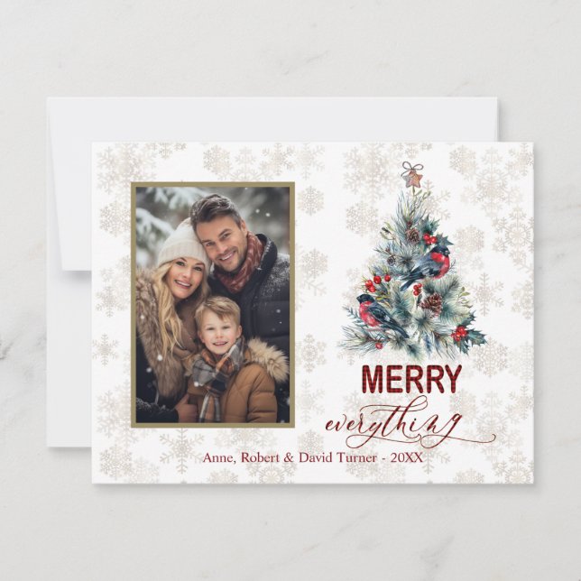 Simple Photo Family Merry Everything Holidays Card (Front)
