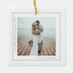 Simple Photo First Married Christmas  Ceramic Ornament