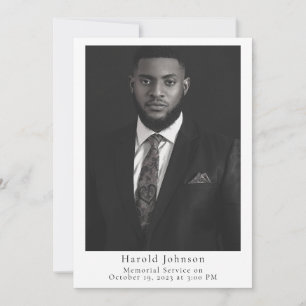Simple Photo Funeral Announcement