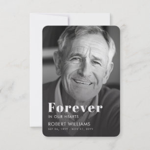 Simple Photo Funeral Forever In Our Hearts Invitation