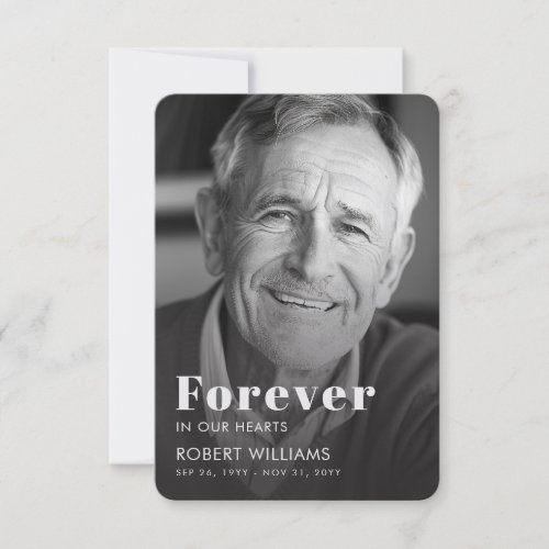 Simple Photo Funeral Forever In Our Hearts Invitation