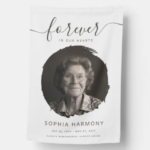 Simple Photo Funeral in Loving Memory House Flag