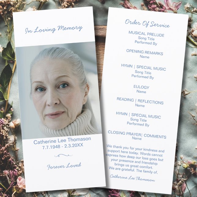 Simple Photo Funeral Order Of Service Flat Program (Simple Photo Funeral Order Of Service Flat Program
)