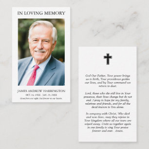 Simple Photo Funeral Prayer Card