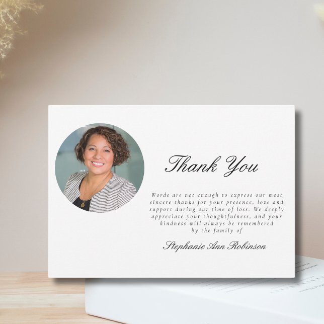 Simple Photo Funeral Remembrance Thank You Note (Creator Uploaded)