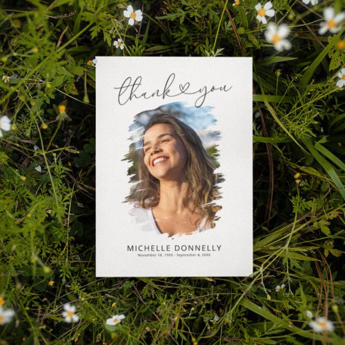 Simple Photo Funeral Thank You Card