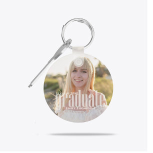 Simple Photo Graduate Keepsake Custom Keychain