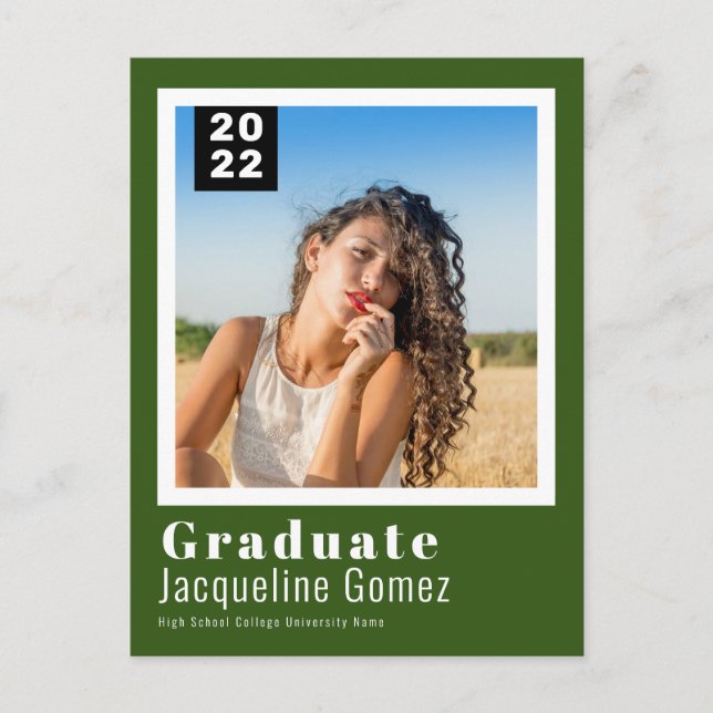 Simple Photo Graduation 2022 Party Invitation Postcard (Front)