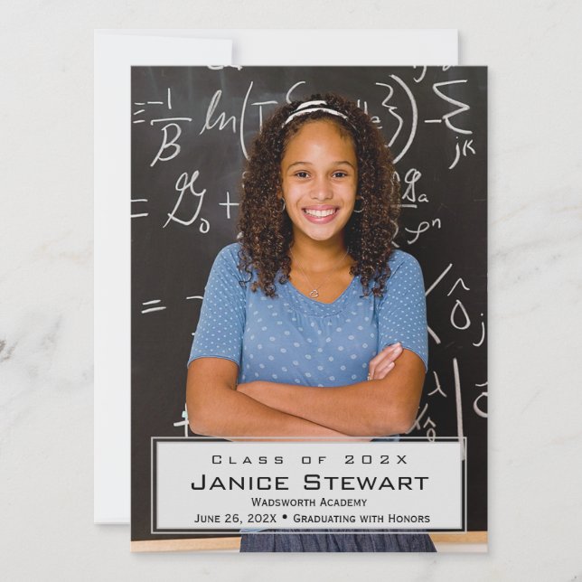 Simple Photo Graduation Announcement (Front)