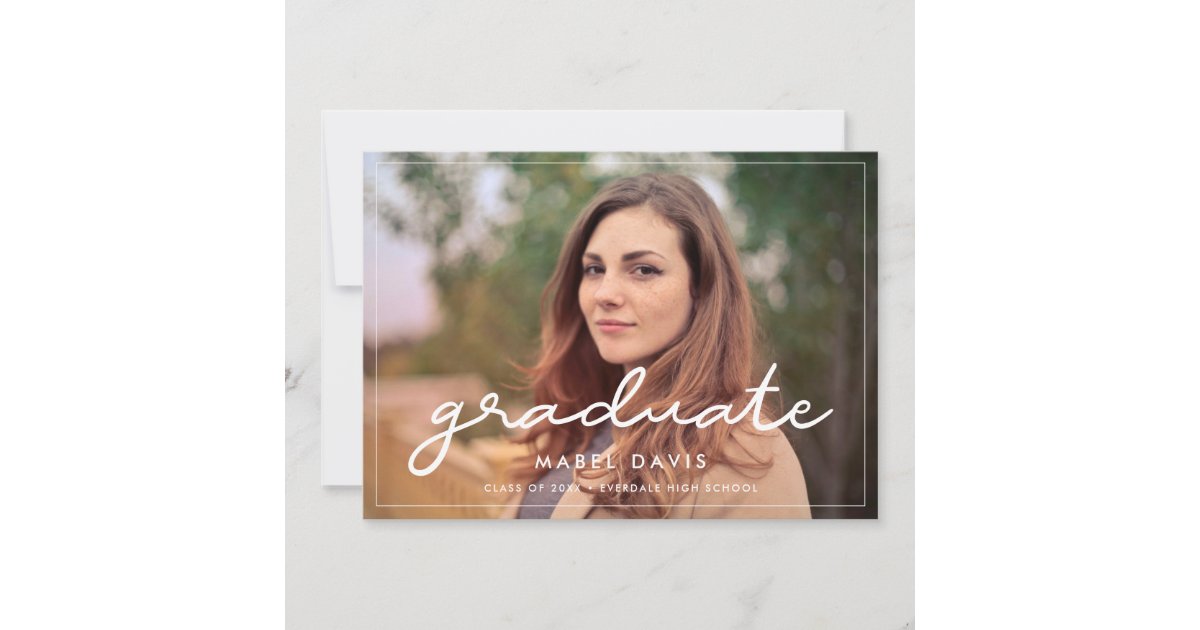 Simple Photo graduation announcement | Zazzle