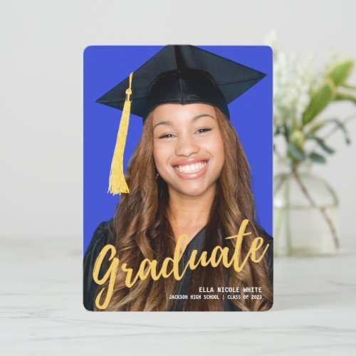 Simple Photo Graduation Announcement Card Custom