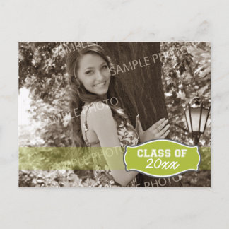 Simple Photo Graduation Announcement (lime)