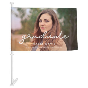 Simple Photo graduation Car Flag