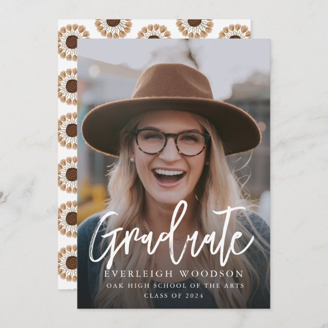 Simple Photo Graduation Class Of 2024 Invitation (Front/Back)