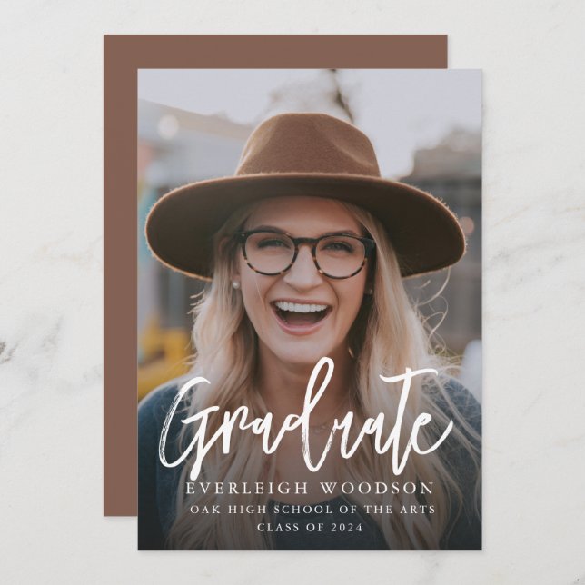 Simple Photo Graduation Class Of 2024 Invitation (Front/Back)