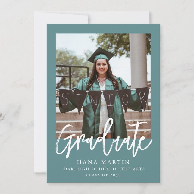 Simple Photo Graduation Class Of 2025 Announcement (Front)