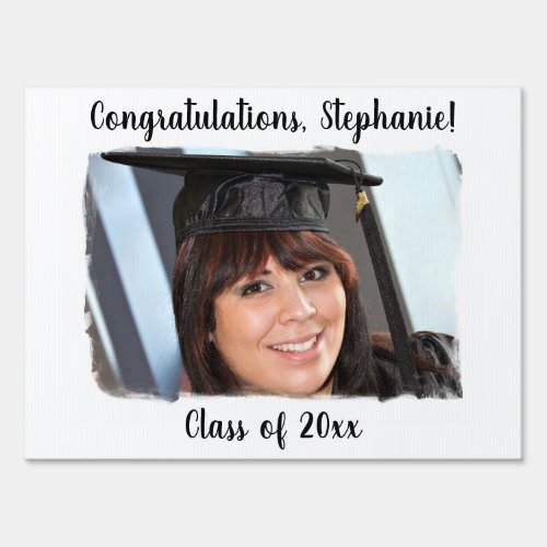 Simple Photo Graduation Congratulations Sign