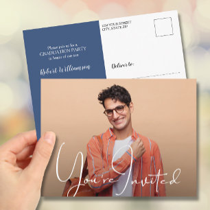 Simple Photo Graduation Invitation Postcard