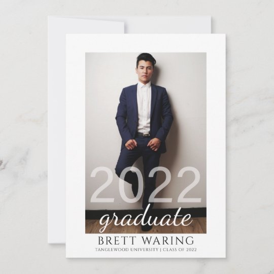 Simple Photo Graduation Party Class Of 2022 Invitation | Zazzle.com