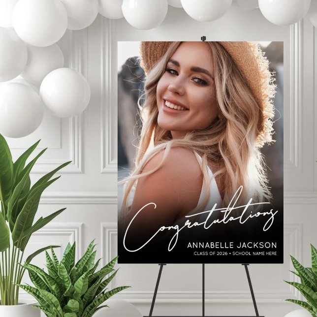 Simple Photo Graduation Party Sign (Simple Photo Graduation Party Sign)