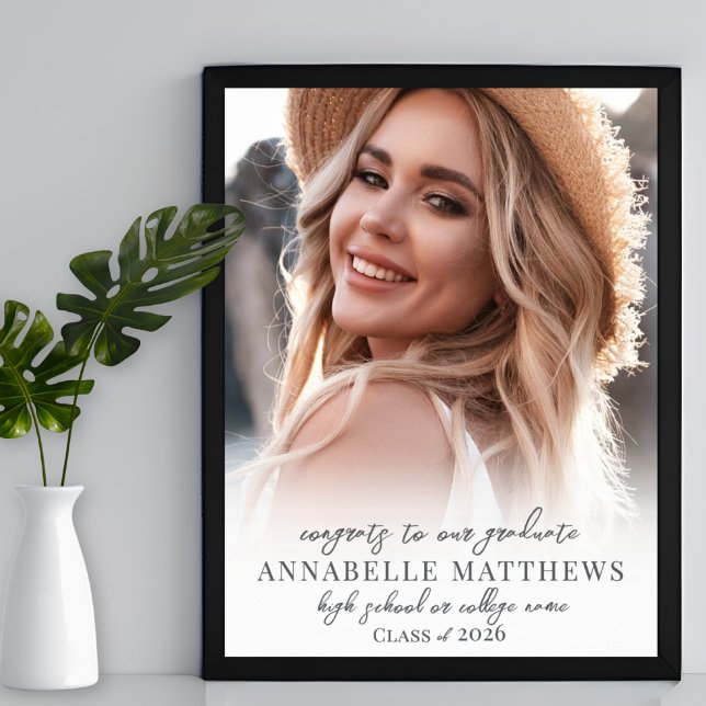 Simple Photo Graduation Party Sign (Simple Photo Graduation Party Sign)