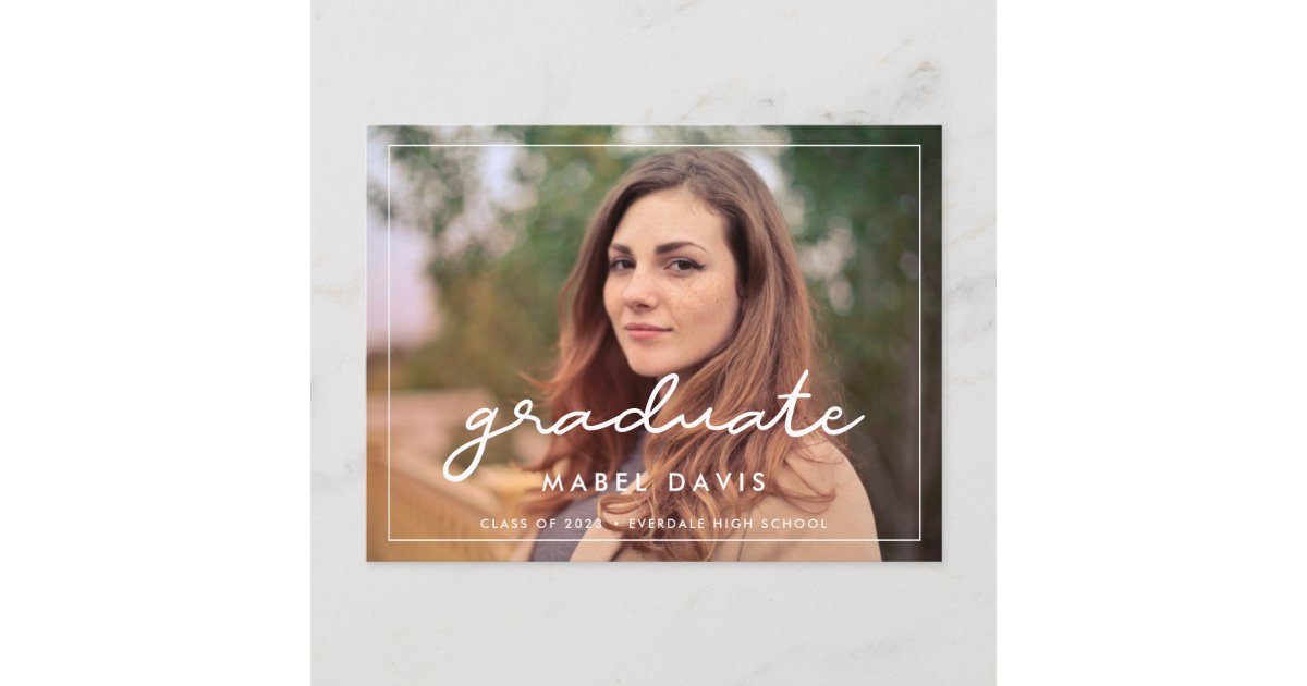 Simple Photo graduation Postcard | Zazzle