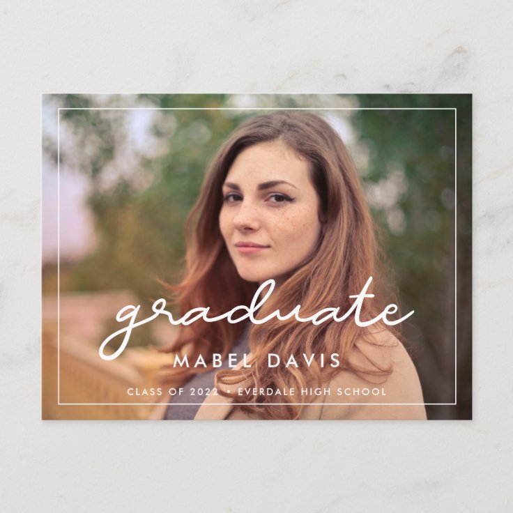 Simple Photo graduation Postcard | Zazzle