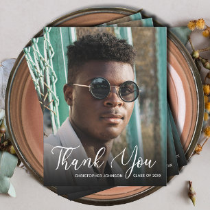 Simple Photo Graduation Thank You Note Card