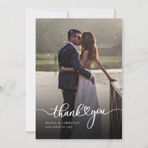 Simple Photo Hand_Lettered Wedding Thank You Card