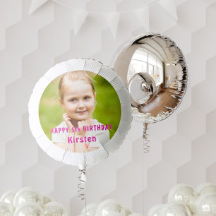 Simple Photo Happy Birthday Kids Party Large Balloon