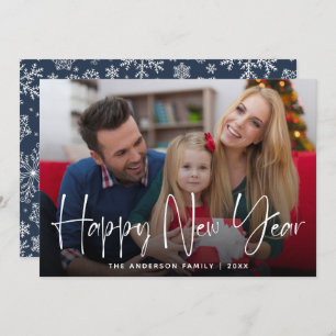 Simple Photo Happy New Year Holiday Card