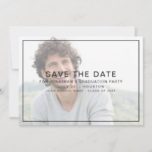 Simple Photo Light Overlay Border  Graduation Save The Date