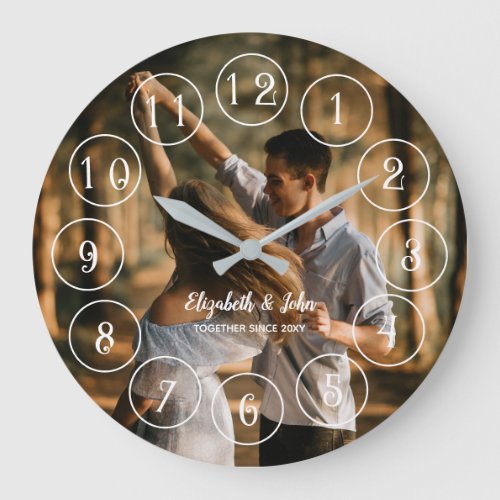 Simple Photo Lovely Couple Newly Weds Large Clock
