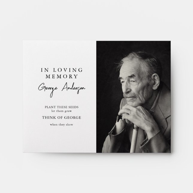 Simple Photo Memorial Seed Packet Sympathy Favor Envelope (Front)