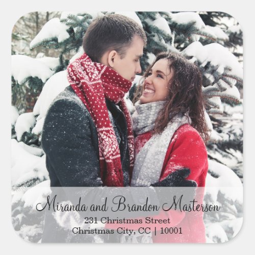 Simple Photo Merry Christmas Address Label