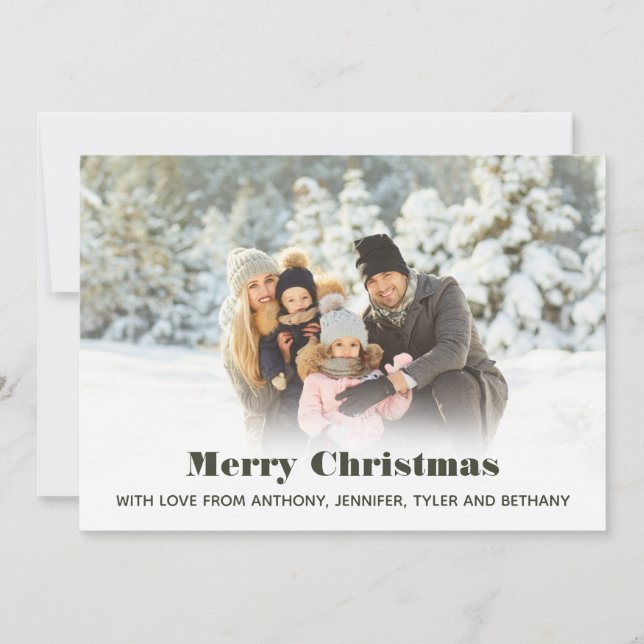 Simple Photo Merry Christmas Message Photo Holiday (Front)