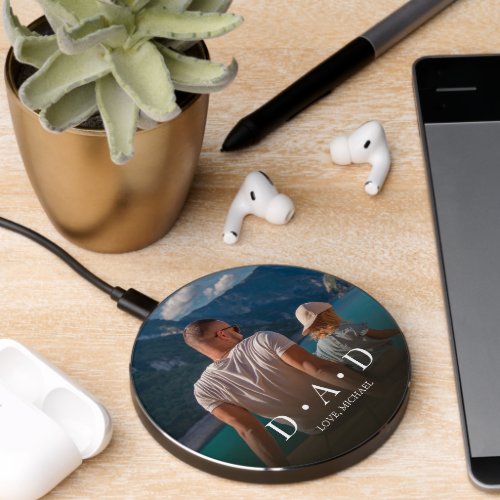 Simple Photo Minimalist Minimal Dad Picture Wireless Charger