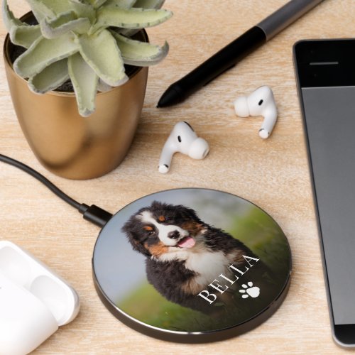 Simple Photo Minimalist Minimal Pet Dog Paw Print Wireless Charger